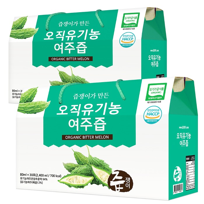즙쟁이 오직 유기농 여주즙 2박스 60포