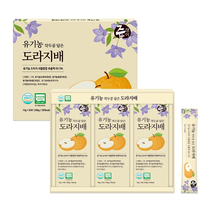 즙쟁이 유기농 작두콩 담은 도라지배 스틱 1박스 30포 +쇼핑백증정