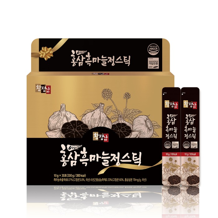 홍삼 흑마늘정 스틱 1박스 30포 +쇼핑백증정