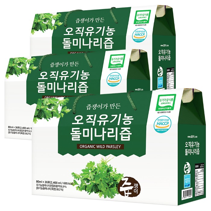 즙쟁이 오직 유기농 돌미나리즙 3박스 90포