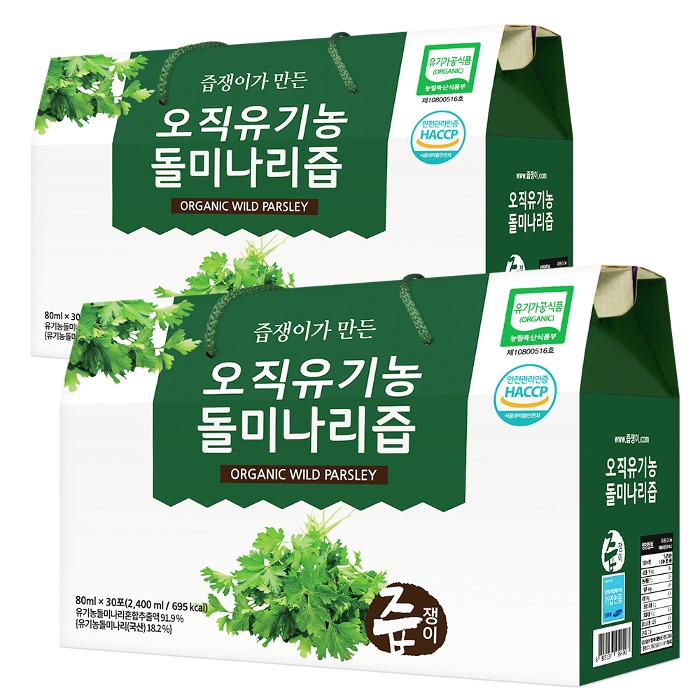 즙쟁이 오직 유기농 돌미나리즙 2박스 60포